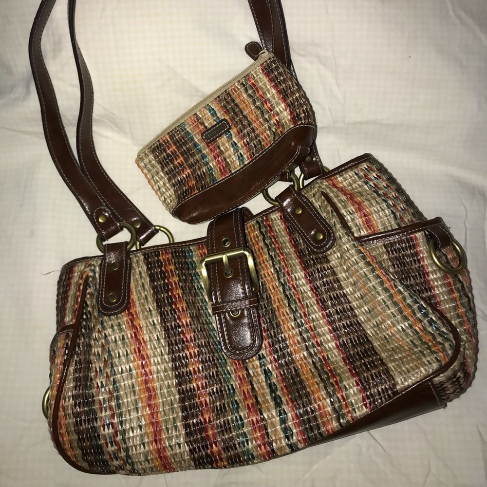 Rosetti Straw Multi-Colored Purse and Coin Purse